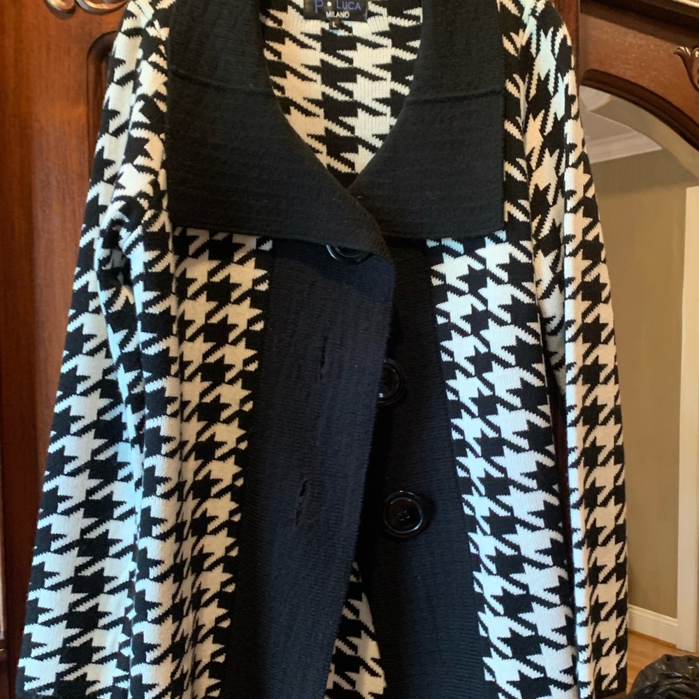 Houndstooth Sweater Jacket - image 1
